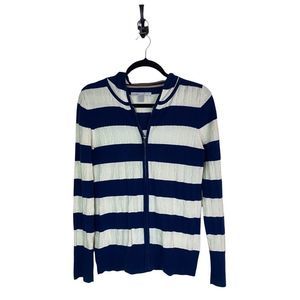 5
for $30 Old Navy Cable Knit Striped Hoodie White & Blue Women’s Size Medium
